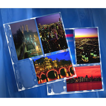 HOJAS CLEAR-FILE 44-B (25H) 6 FOTOS 10X15 (4X6) NEGRAS