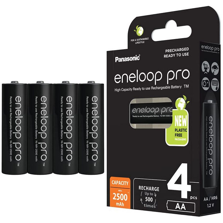 PILA RECARGABLE PANASONIC ENELOOP PRO PACK 4AA 2500 MAH